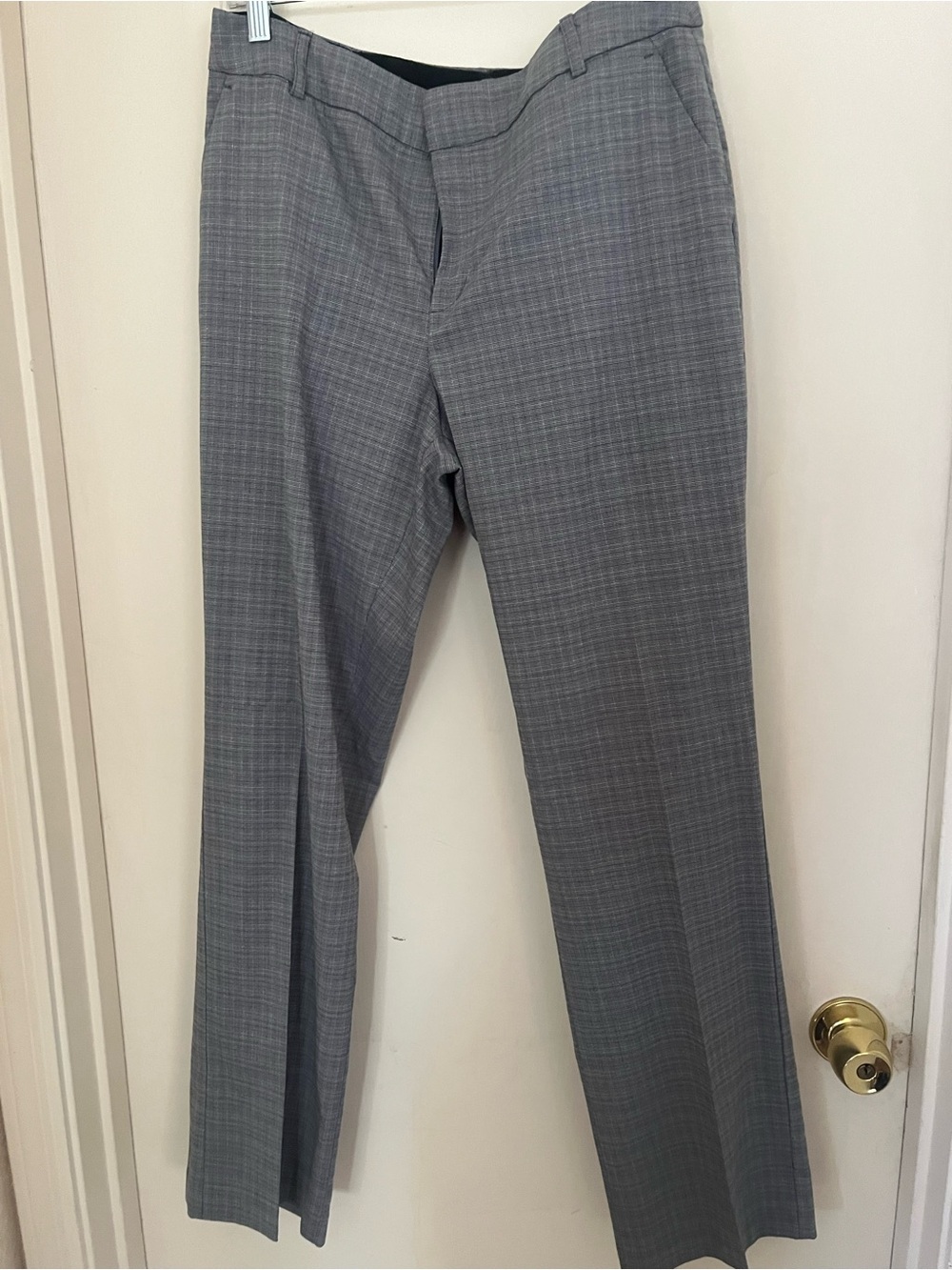 Nine West Gray Plaid Barely Bootcut Pants
